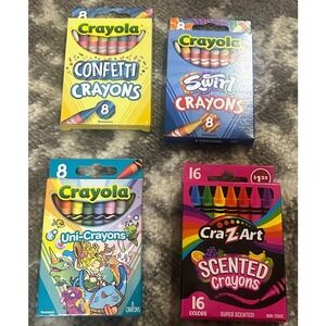 Crayola Crayon Set Confetti, Swirl, Uni-Crayons & Scented (NEW)